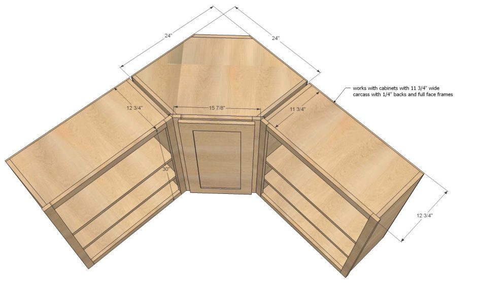 Угловой кухонный шкаф 1100х1100