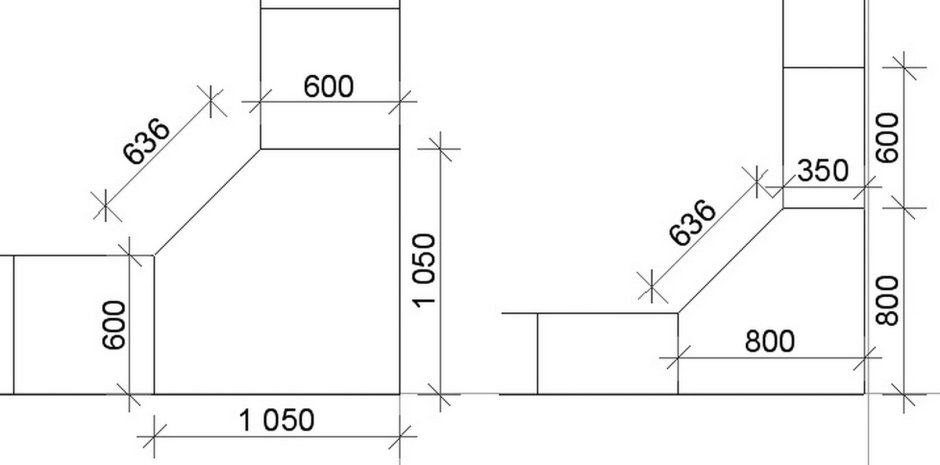 Угловой шкаф 900х900 чертёж для распила