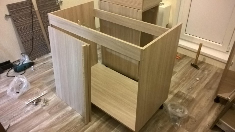 Угловая тумба под мойку ну900м сборка