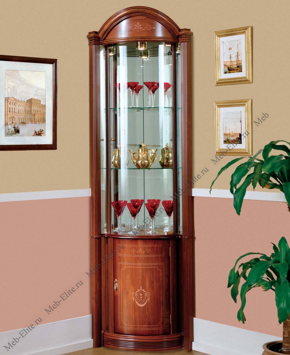 Угловая витрина 505 пекан