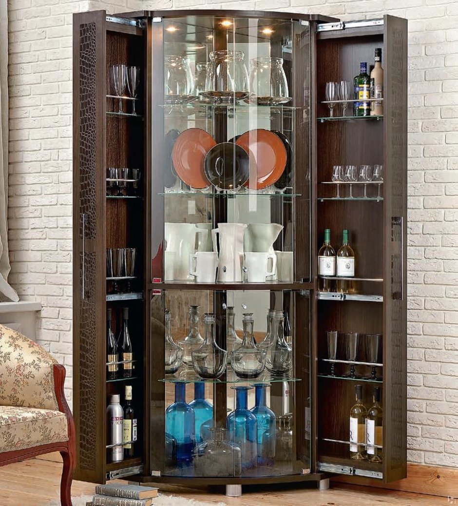 Витрина угловая Уфамебель венге