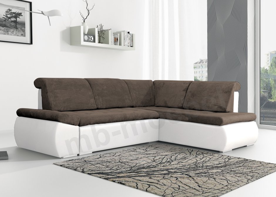 Диван угловой серый с черным