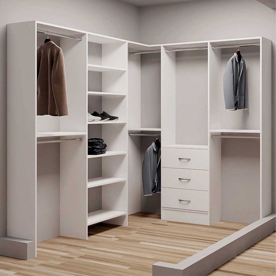 Угловая гардеробная в комнате