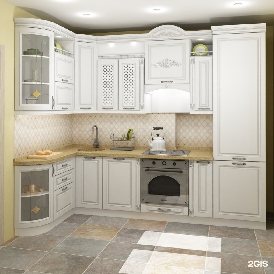 Кухни классика светлые угловые