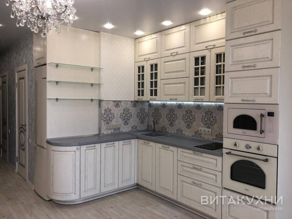 Кухни Неоклассика 2022 угловые светлые