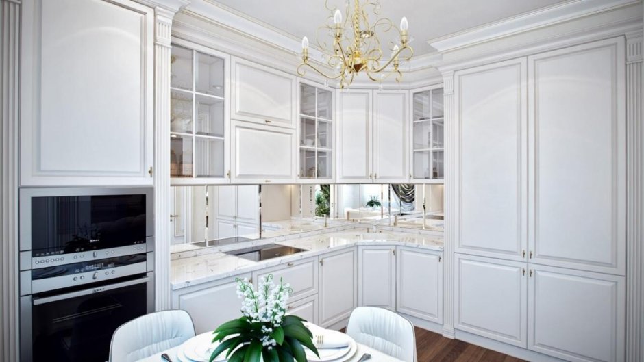Белая кухня Неоклассика Неоклассика белая кухня