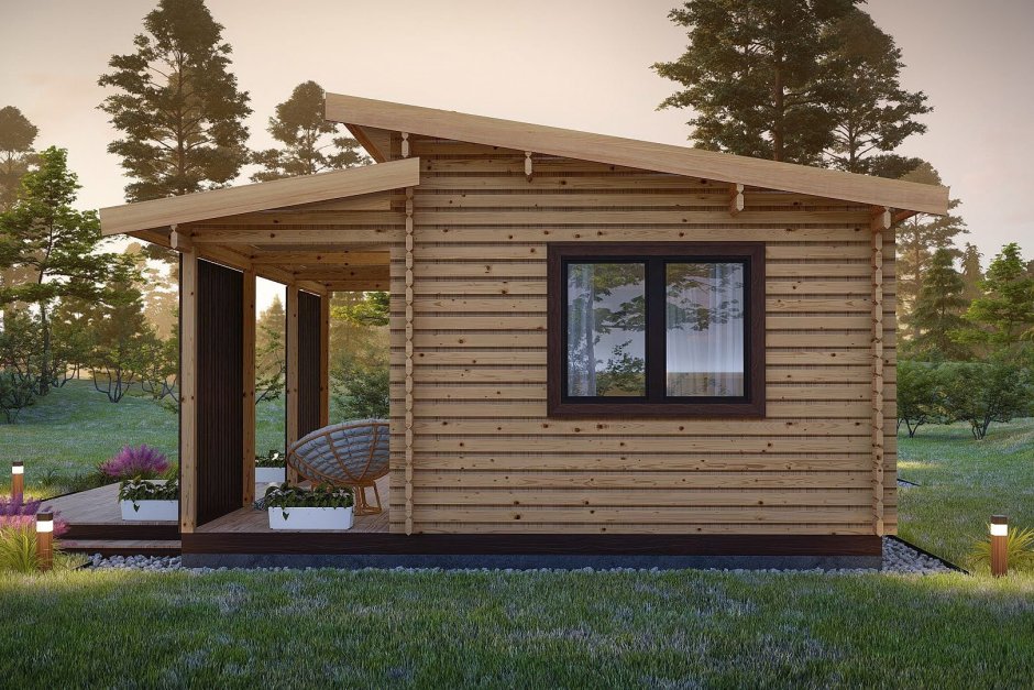 Баня с односкатной крышей проекты 4х6