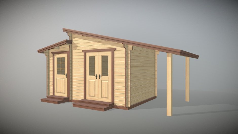 Баня 2х3 односкатная