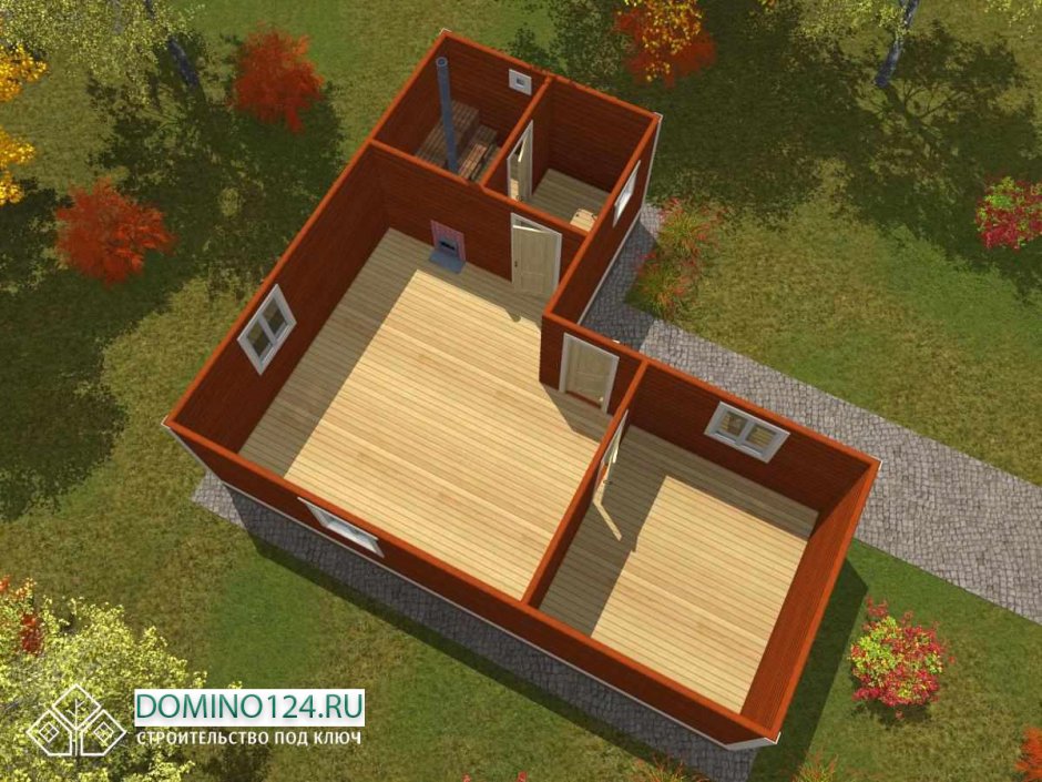 Баня каркасная угловая проекты