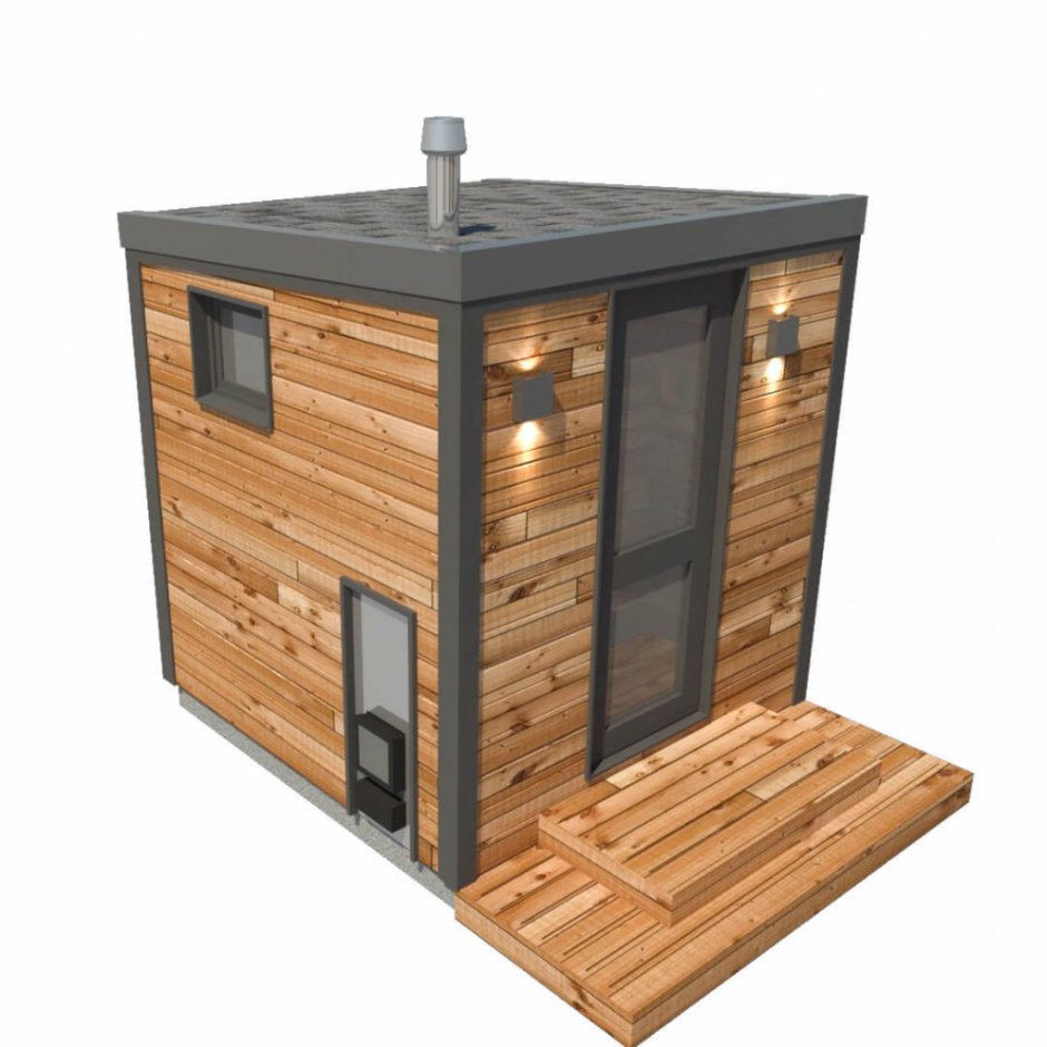 Мобильная баня каркасная 2х4