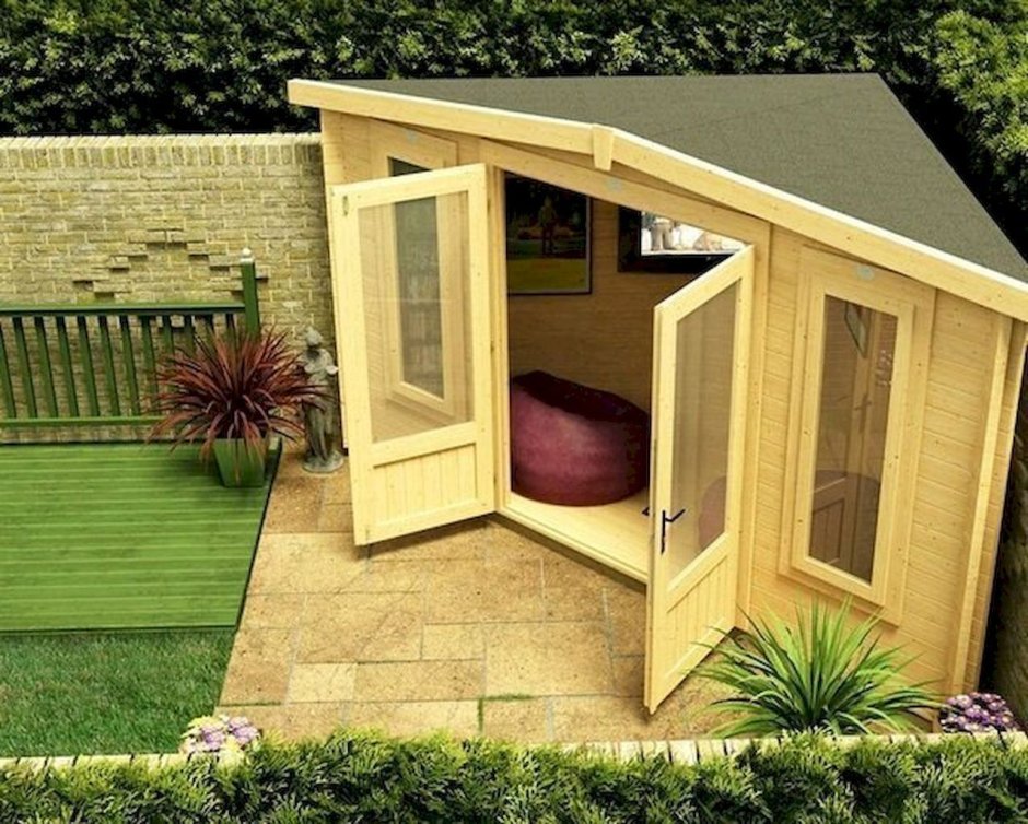 Угловой летний домик