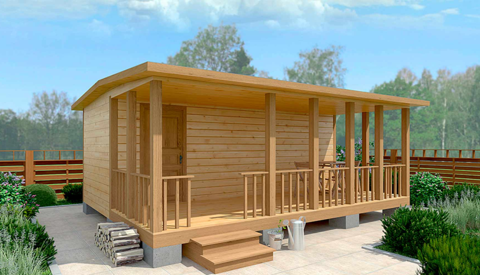 Баня 6х10 с террасой