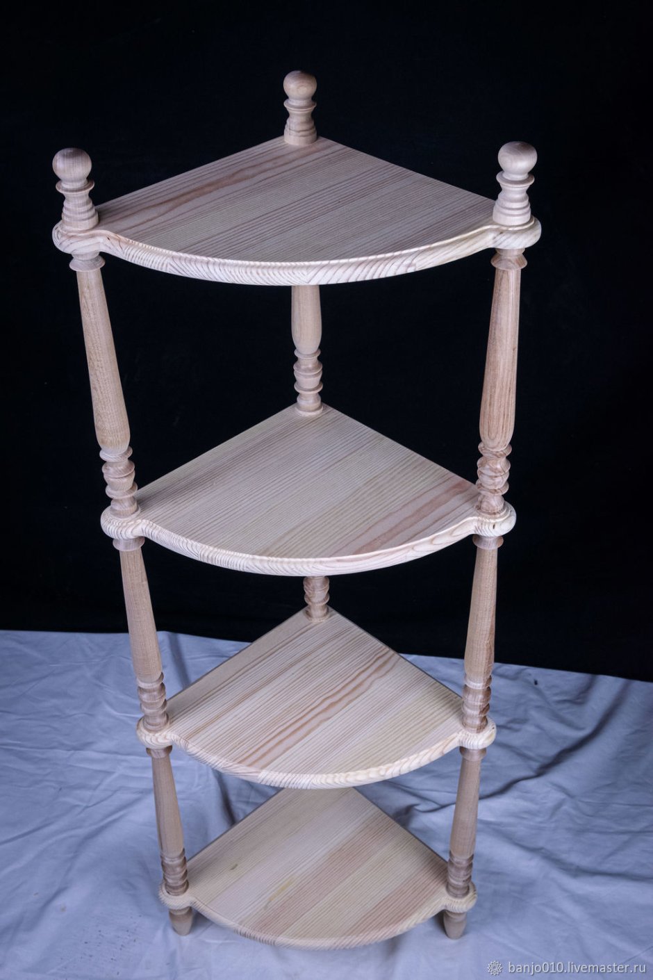 Этажерка угловая деревянная