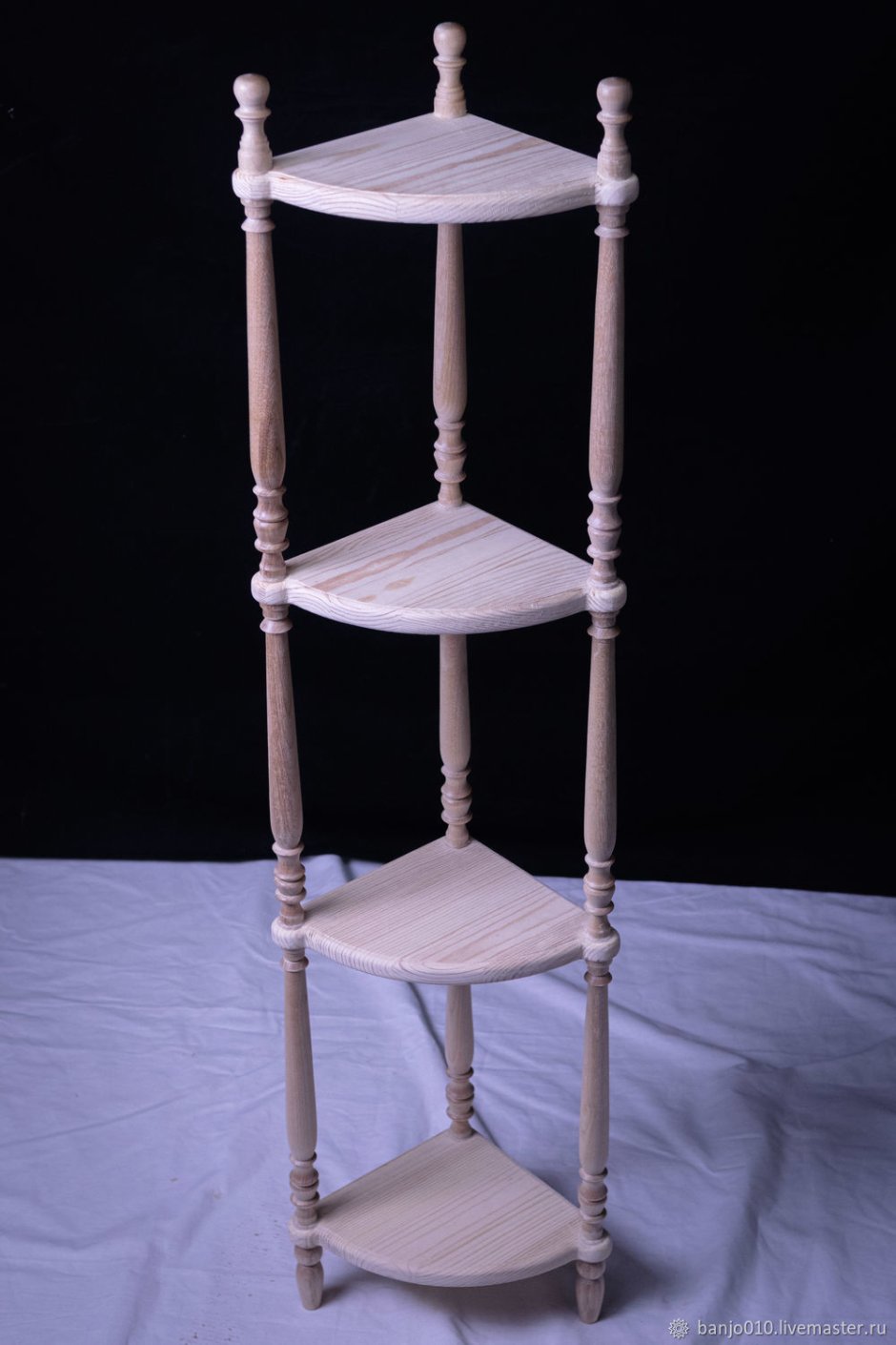 Этажерка угловая деревянная