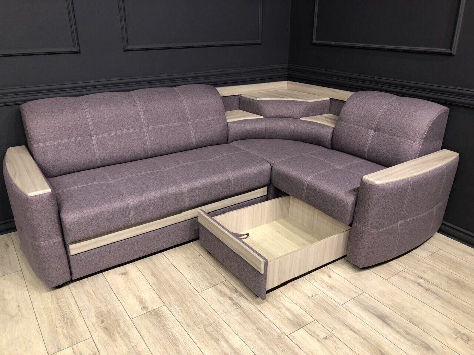 Угловой диван виза 01 с баром с механизмом Дельфин