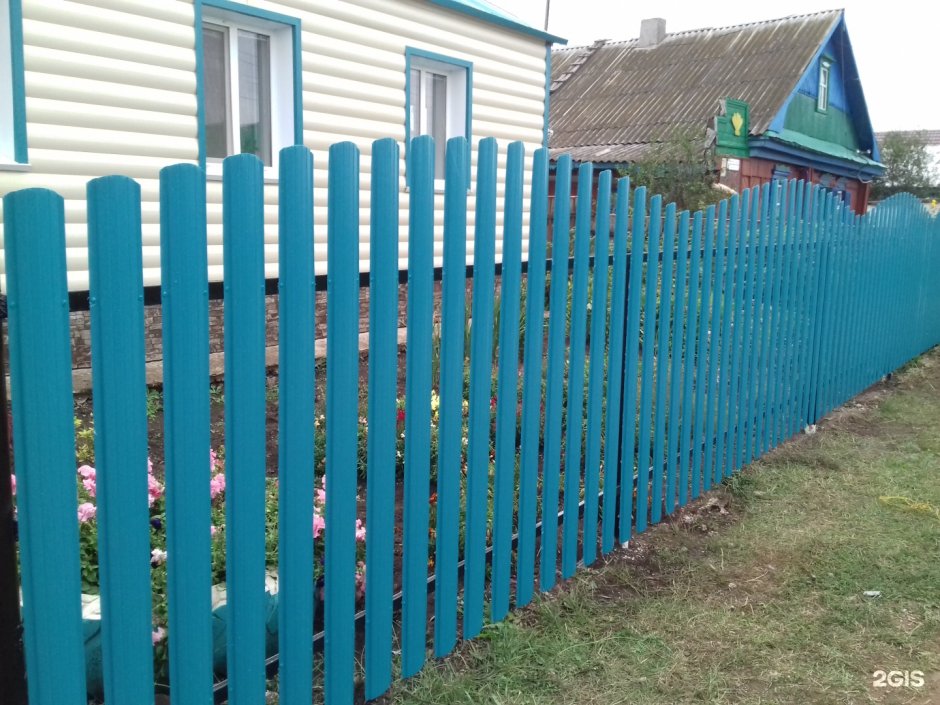 Евроштакетник Кантри 126мм морская волна RAL 5021