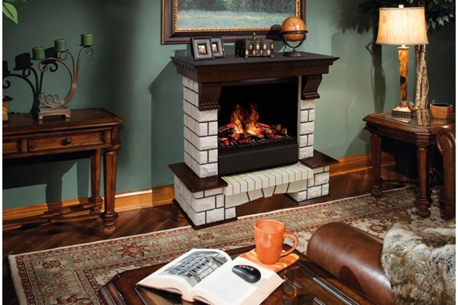 Гостинная с камином pitrre Lux Albany