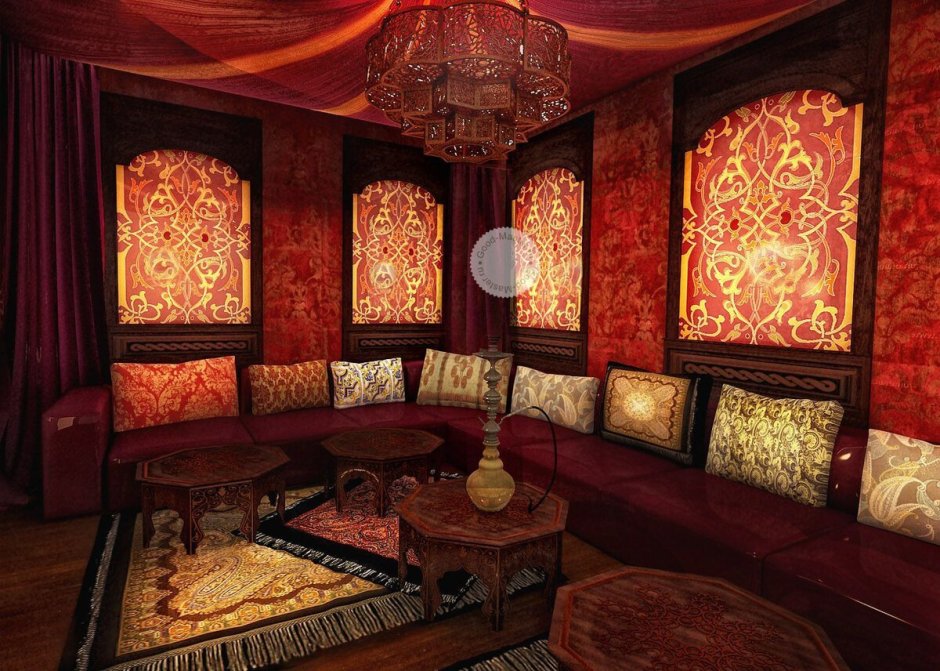 Интерьер в Восточном стиле кальянная