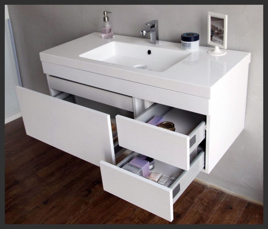 Тумба с раковиной BELBAGNO Luce 100 Bianco lucido