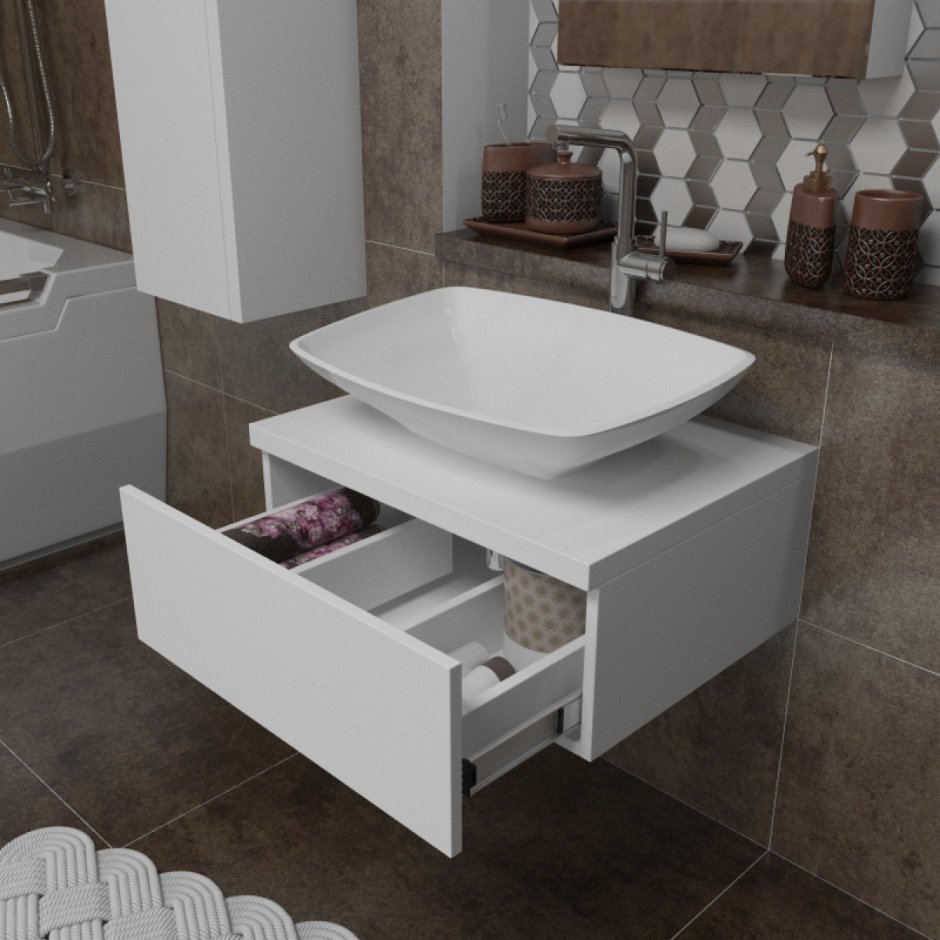 Подвесная тумба под раковину в ванную