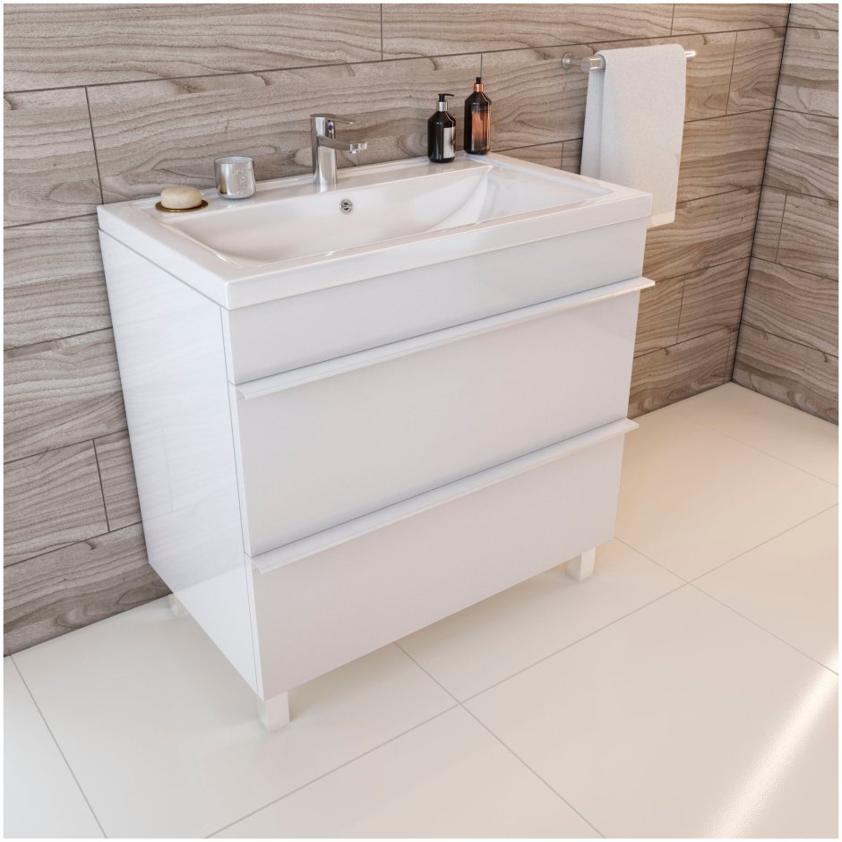 Тумба с раковиной Фостер 80 белая