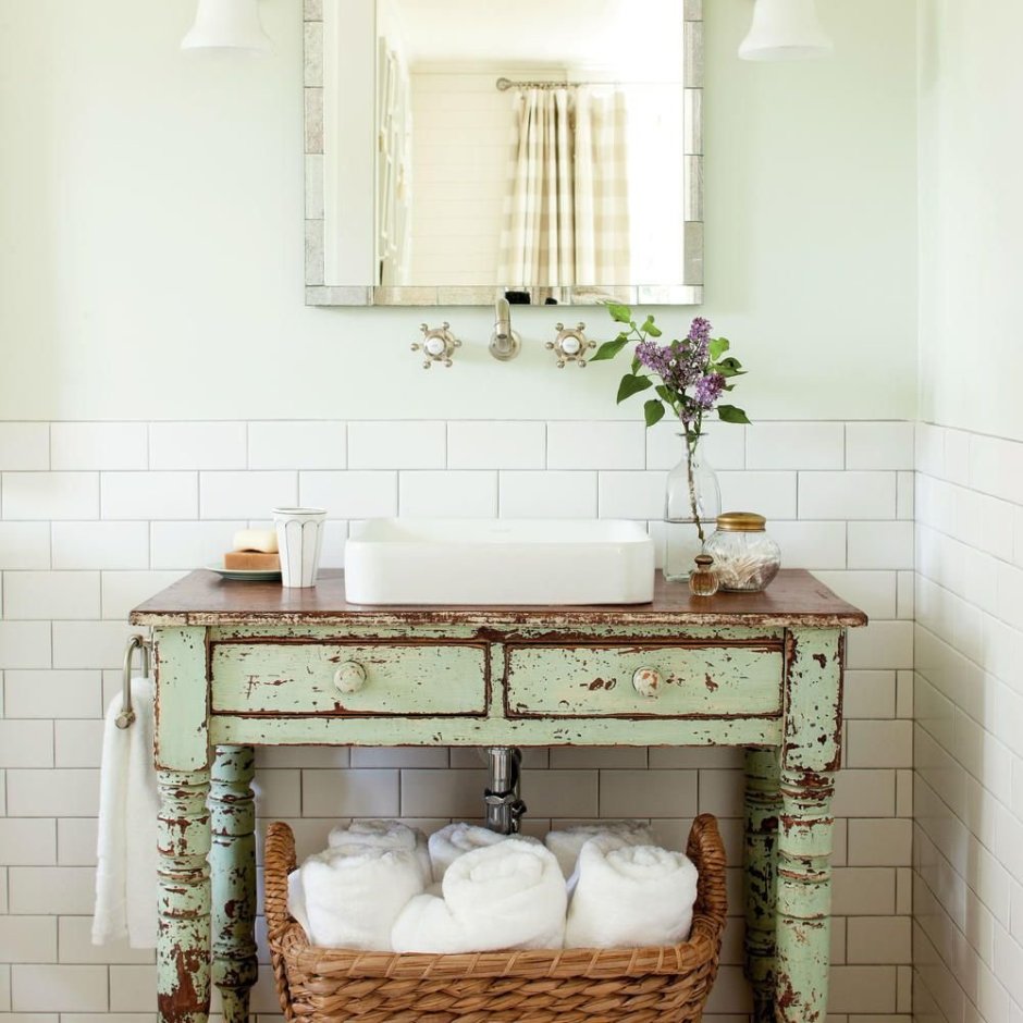 Ванна в стиле Кантри, Прованс, шебби Шик