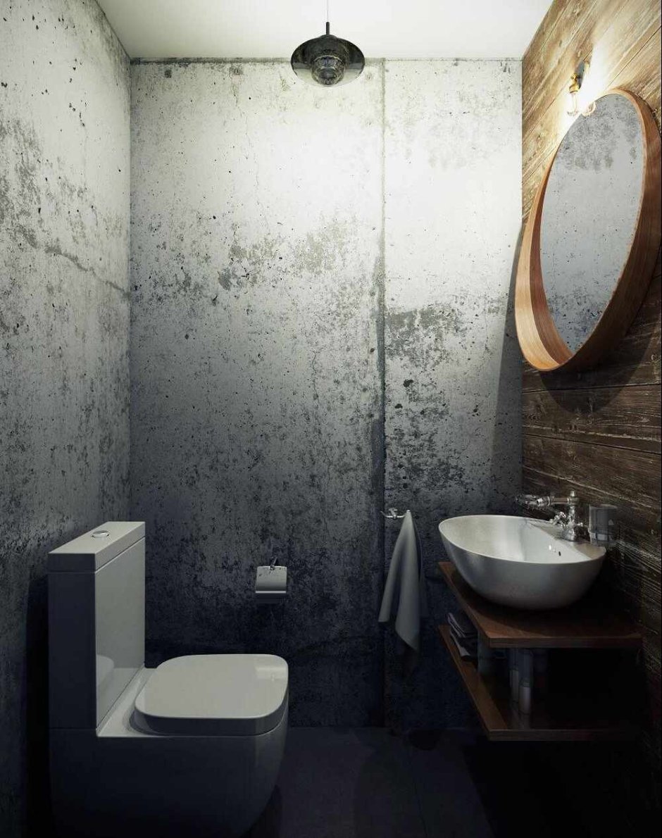 Санузел в стиле лофт