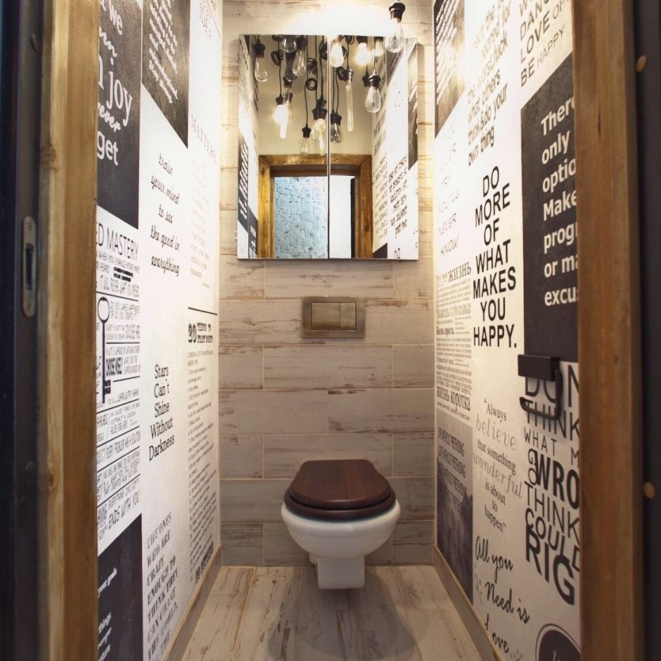 Туалет в стиле лофт в квартире