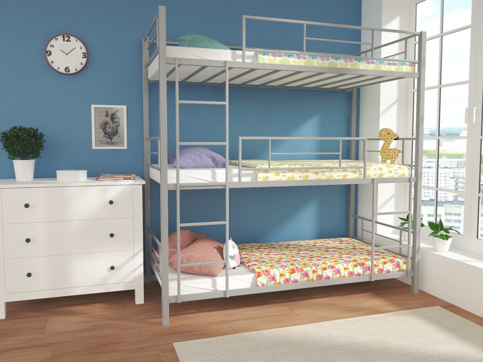 Трехъярусная кровать Валенсия-4
