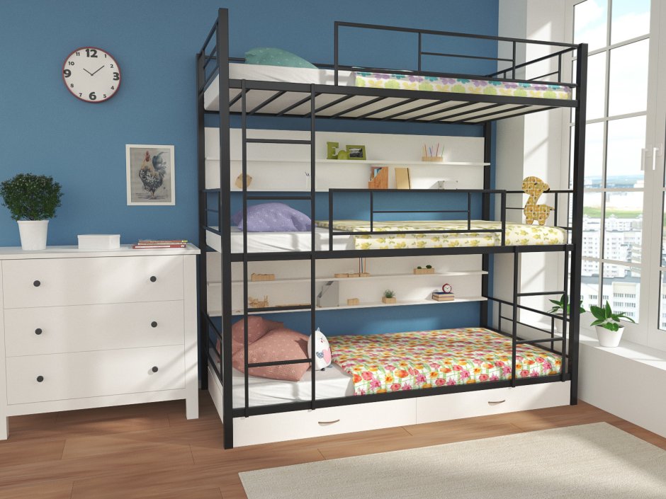 Трехъярусная кровать Валенсия-4