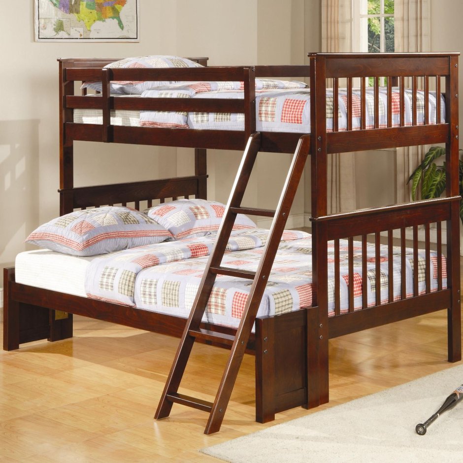 Широкая двухъярусная кровать для трех человек «Гермес»