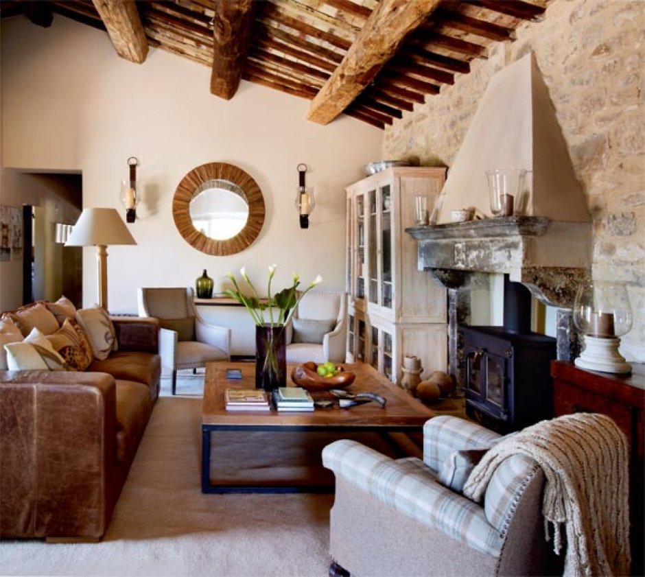 Тосканский стиль в интерьере гостиной