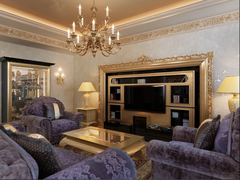 Стиль Барокко в гостиной
