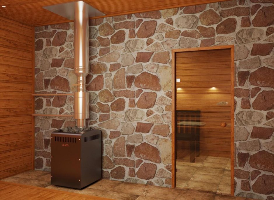 Отделка бани возле печи