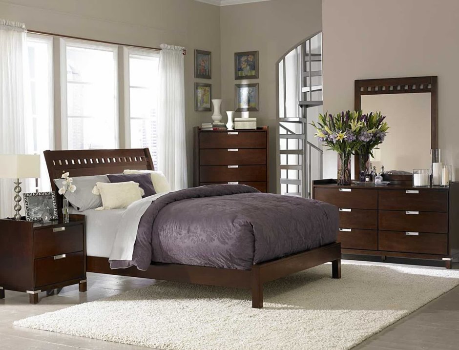 Коричневая мебель в интерьере