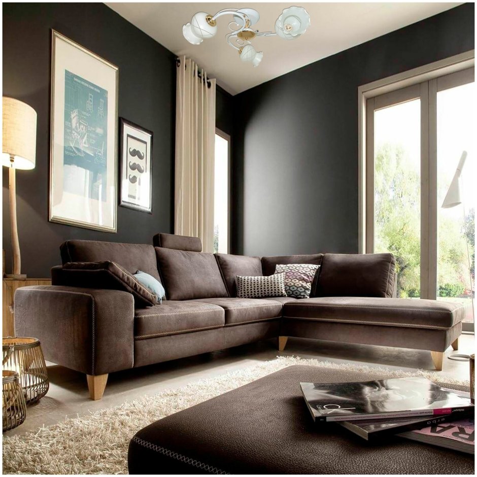 Серо-коричневый диван
