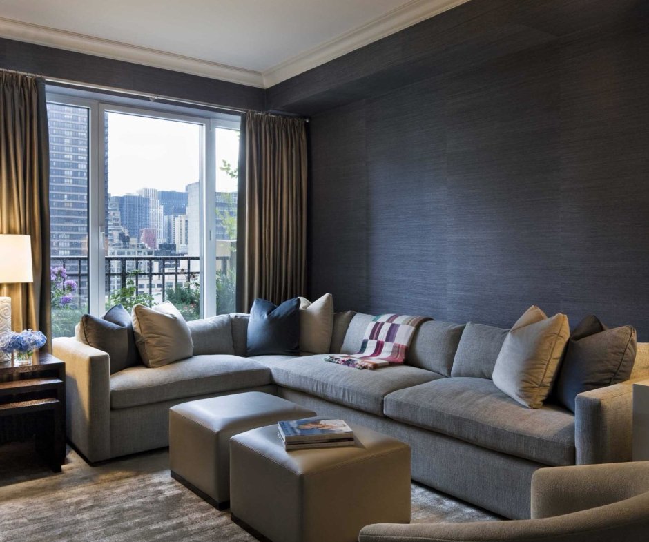 Серо коричневая гостиная