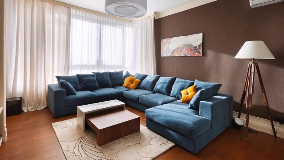 Гостиная с угловым диваном