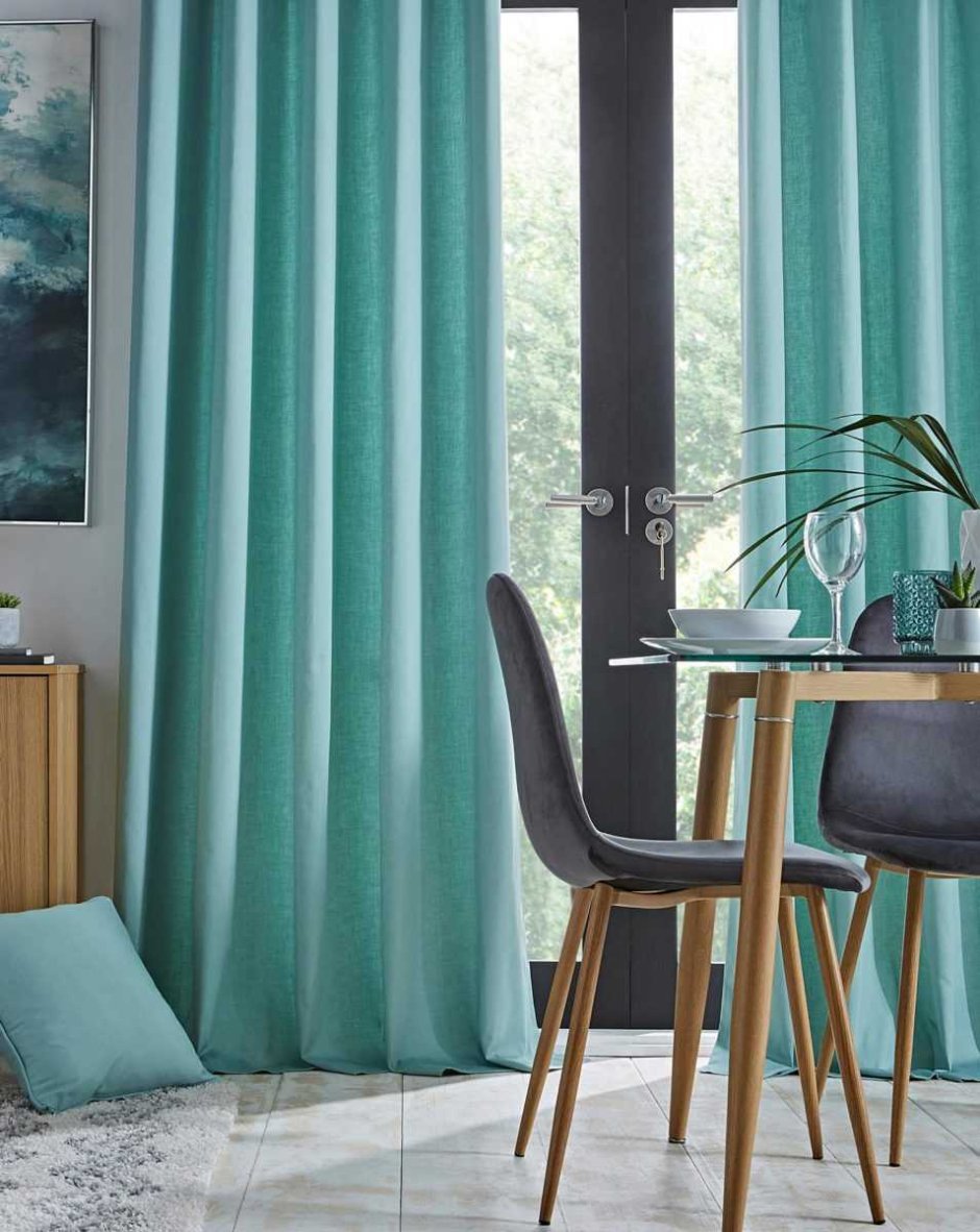Бирюзовые шторы