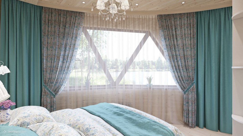 Голубые шторы