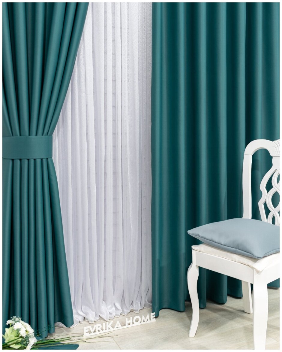 Шторы бирюза