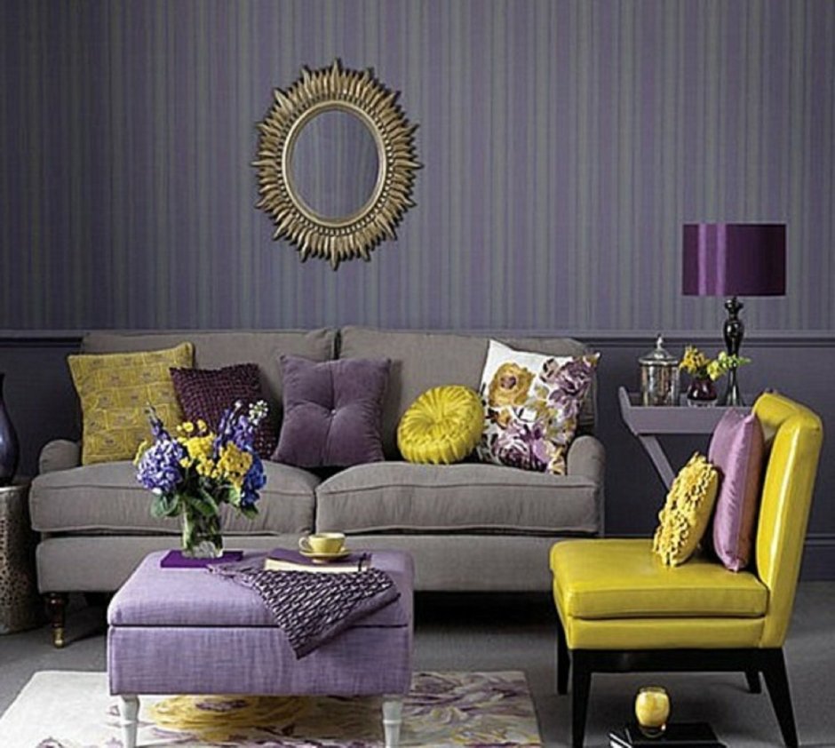 Сочетание фиолетового в интерьере