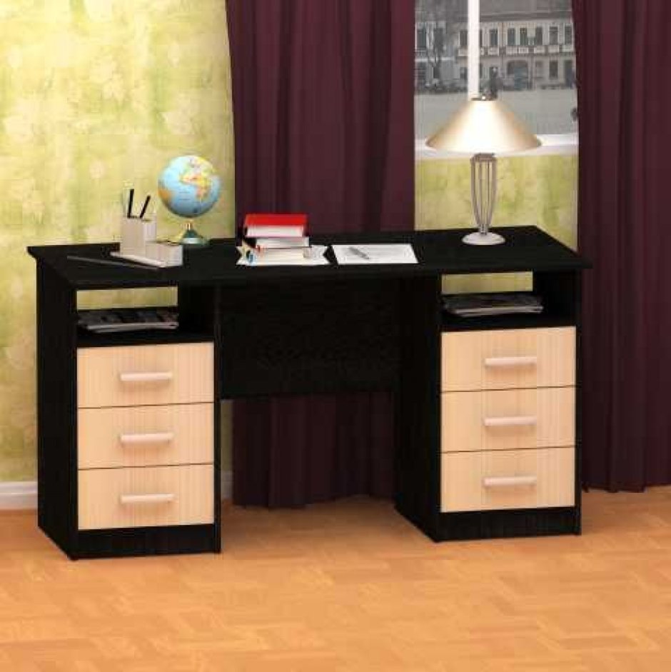 Письменный стол фронда-2 двухтумбовый с ящиками