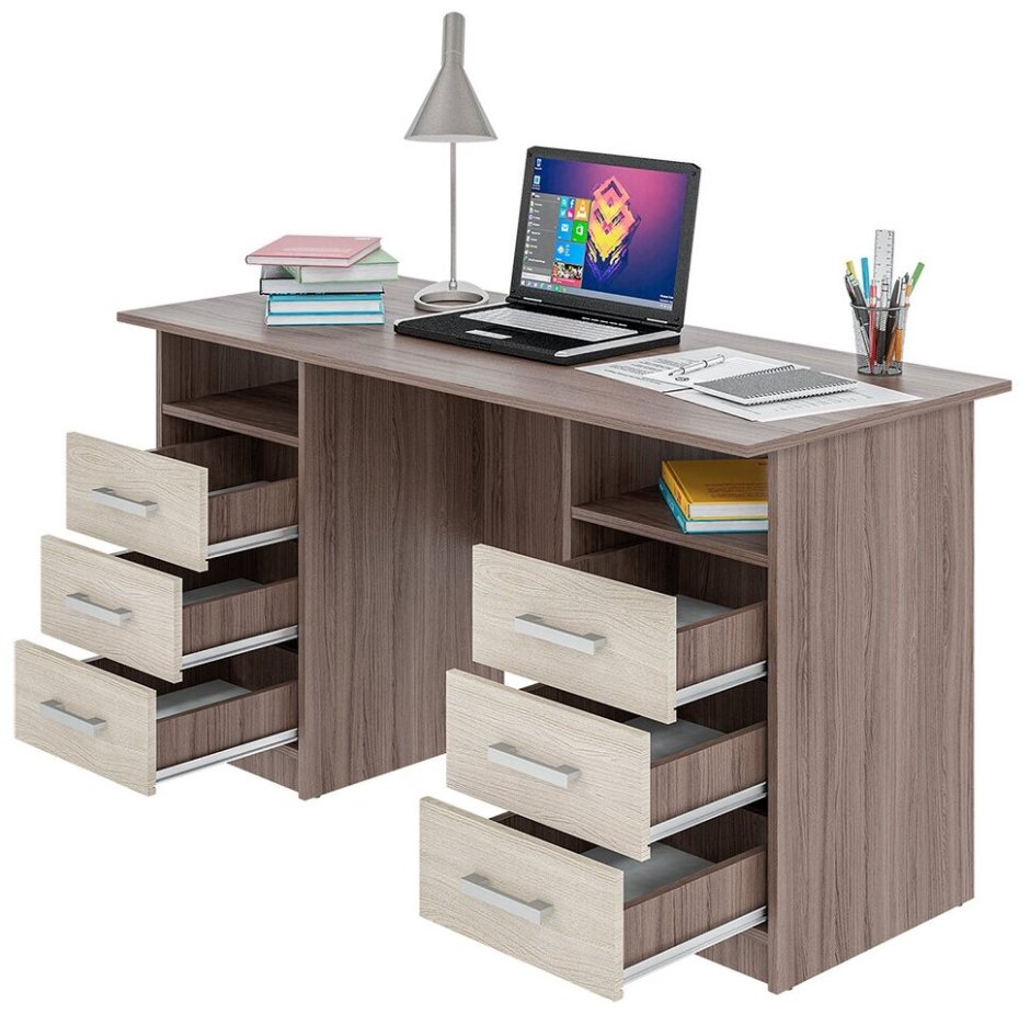 Письменный стол фронда-2 двухтумбовый с ящиками