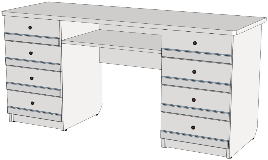 Стол письменный двухтумбовый сб 14237