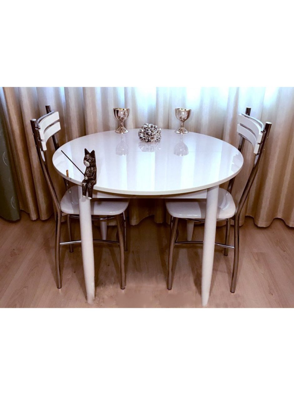 Обеденный стол РАМЗЕС раздвижной круглый