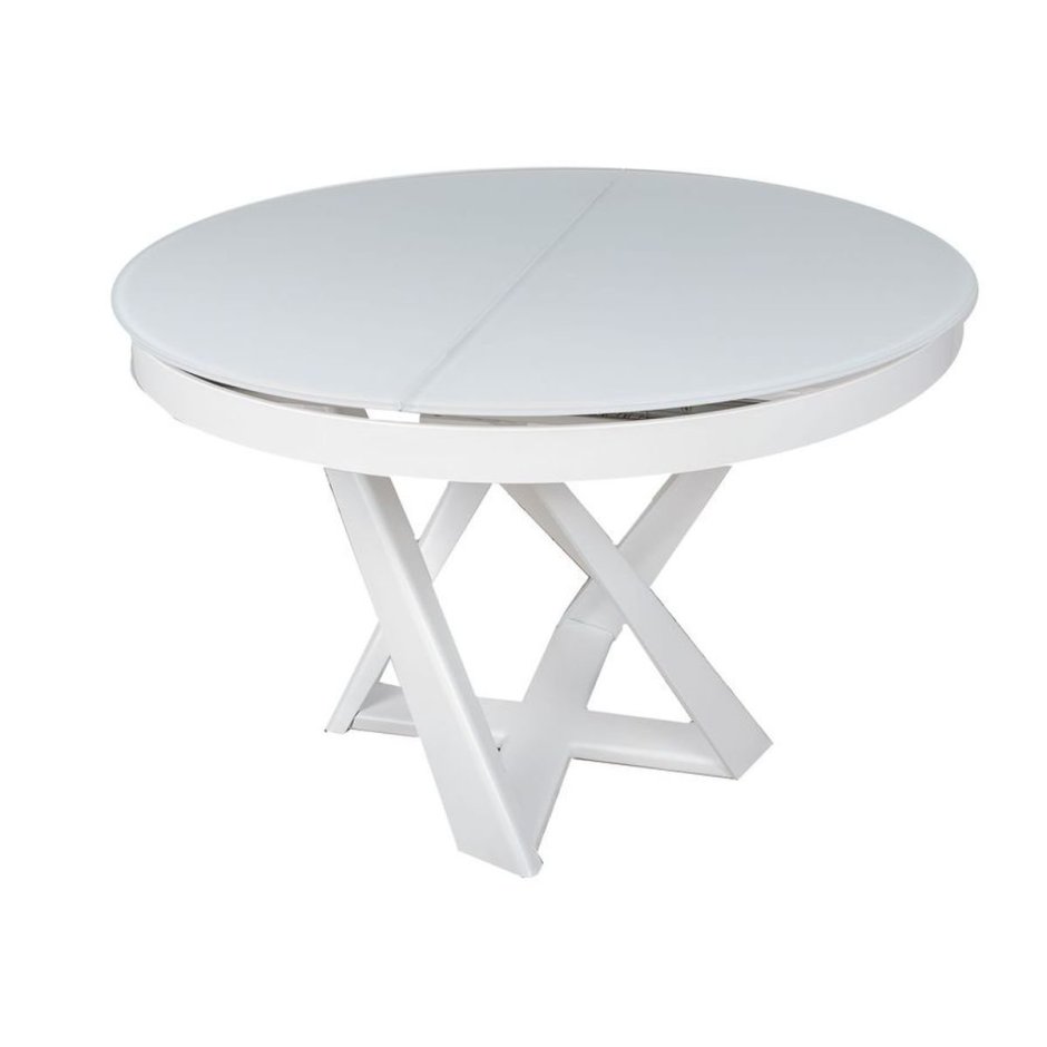 Стол Edinburgh 110см раскладной (белый) стекло