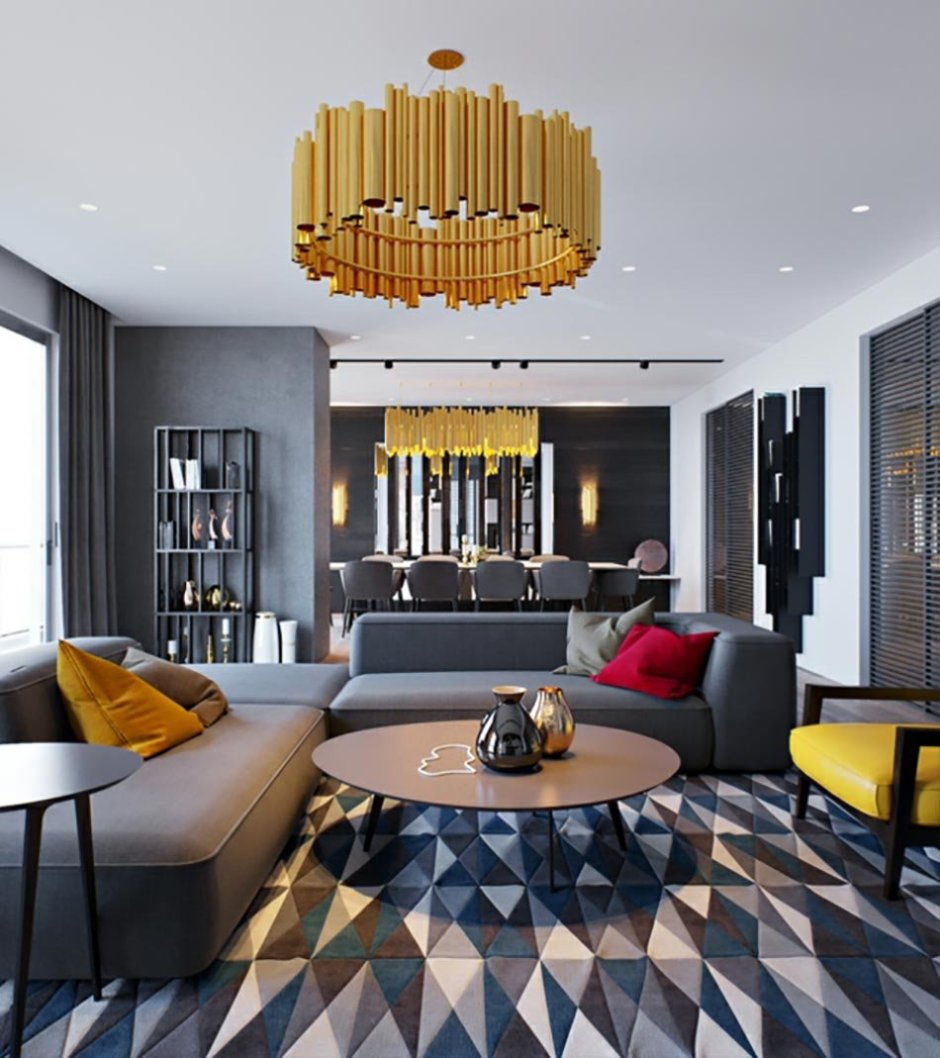 Современный интерьер с золотом