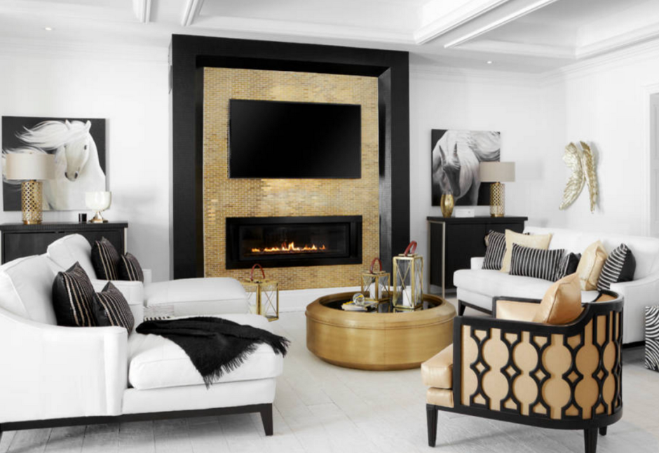 Гостиная Модерн с камином