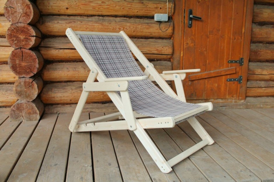 Лежак деревянный складной